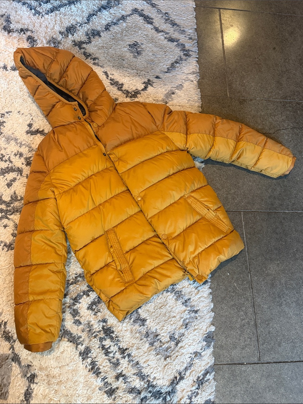 ZARA BOYS collection ~ Kids ~ Hooded Puffer Jacket ~ Mustard ~ 13/14